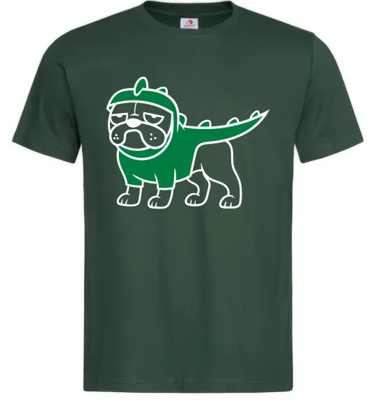 Мужская футболка Pug Dino Темно-зеленый фото