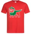 Мужская футболка Pug Dino Красный фото