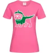 Женская футболка Pug Dino Ярко-розовый фото