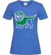 Женская футболка Pug Dino Ярко-синий фото