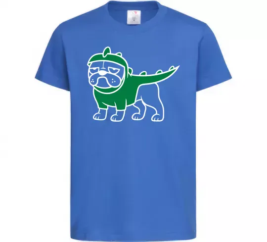 Дитяча футболка Pug Dino Яскраво-синій фото