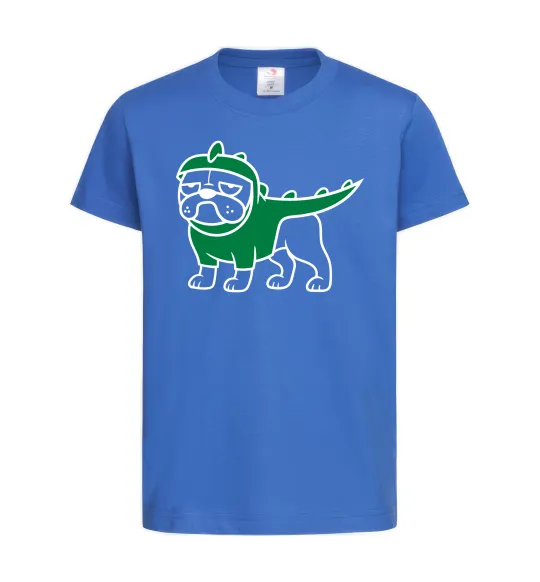 Детская футболка Pug Dino Ярко-синий фото