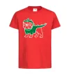 Детская футболка Pug Dino Красный фото