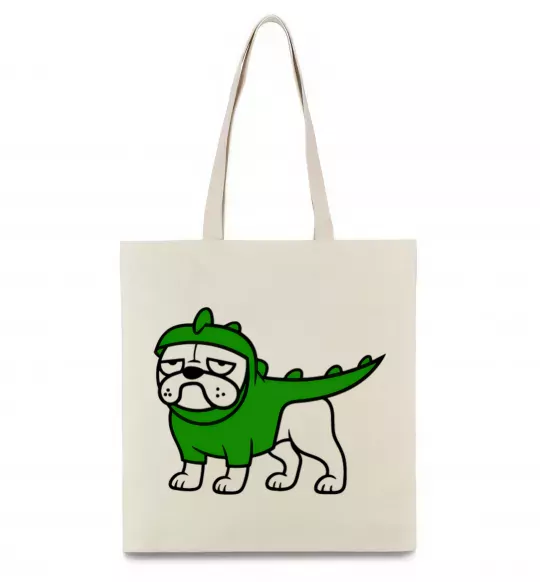 Эко-сумка Pug Dino Бежевый фото