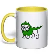 Чашка с цветной ручкой Pug Dino Солнечно желтый фото