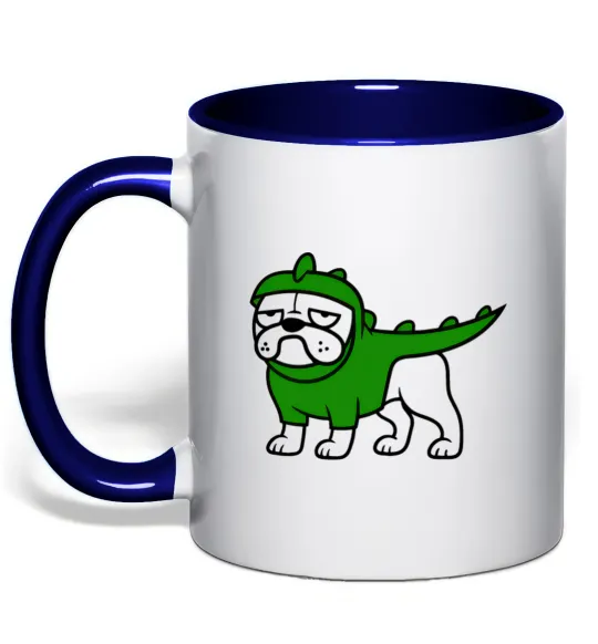 Чашка с цветной ручкой Pug Dino Глубокий темно-синий фото