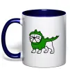 Чашка с цветной ручкой Pug Dino Глубокий темно-синий фото