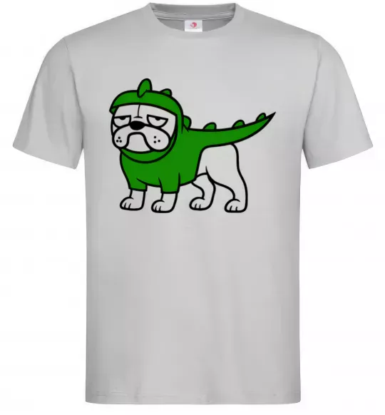 Мужская футболка Pug Dino Серый фото