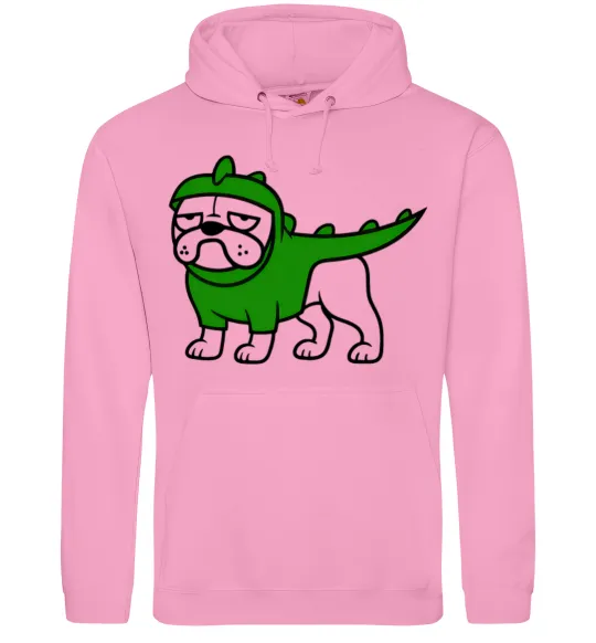 Мужская толстовка (худи) Pug Dino Розовый фото