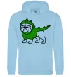Женская толстовка (худи) Pug Dino Голубой фото