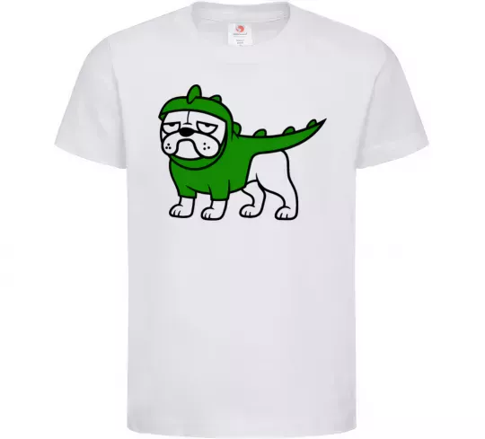 Дитяча футболка Pug Dino Білий фото