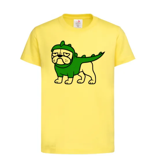 Детская футболка Pug Dino Лимонный фото