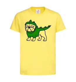Детская футболка Pug Dino Лимонный фото