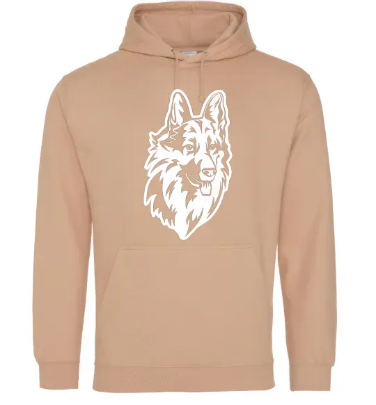 Женская толстовка (худи) Dog's head Песочный фото