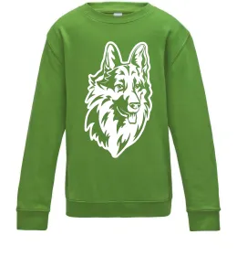 Детский Свитшот Dog's head Лаймовый фото