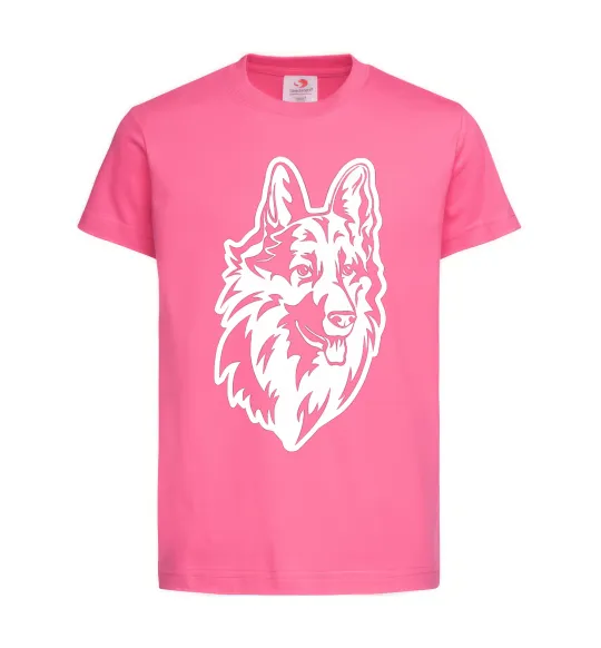 Детская футболка Dog's head Ярко-розовый фото