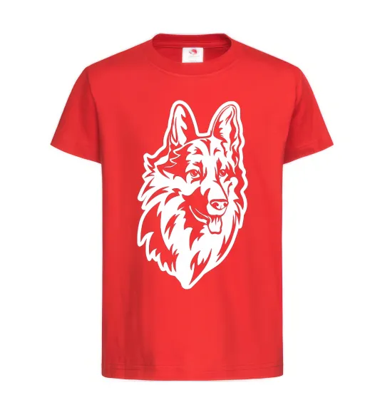 Детская футболка Dog's head Красный фото