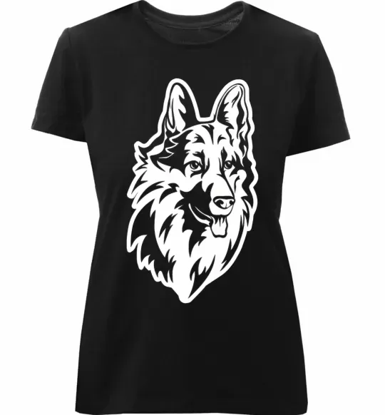 Женская премиум футболка Dog's head Черный фото