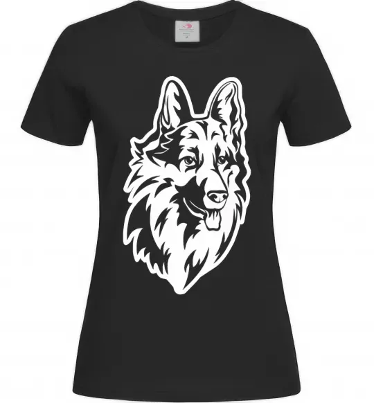 Жіноча футболка Dog's head Чорний фото