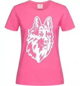 Женская футболка Dog's head Ярко-розовый фото