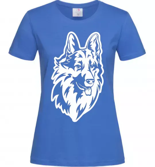 Жіноча футболка Dog's head Яскраво-синій фото