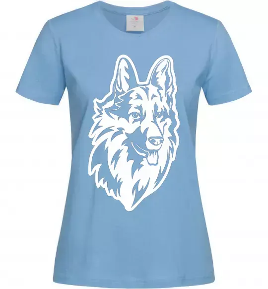 Жіноча футболка Dog's head Блакитний фото
