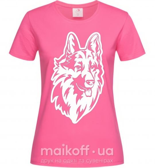 Жіноча футболка Dog's head Яскраво-рожевий фото