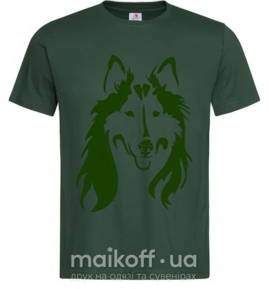 Мужская футболка Collie dog Темно-зеленый фото