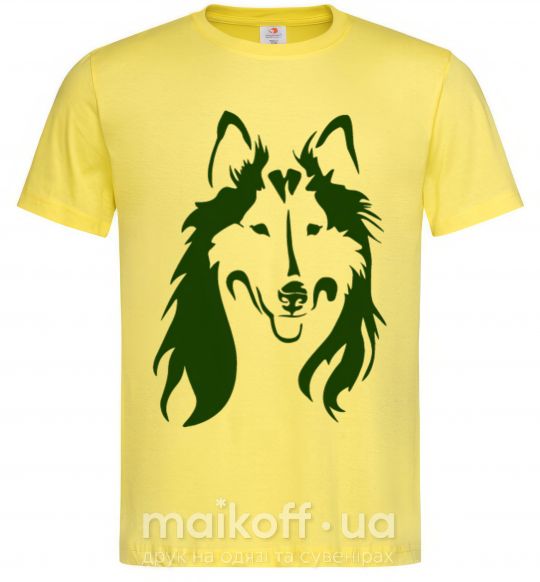 Мужская футболка Collie dog Лимонный фото