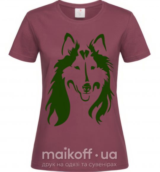 Женская футболка Collie dog Бордовый фото