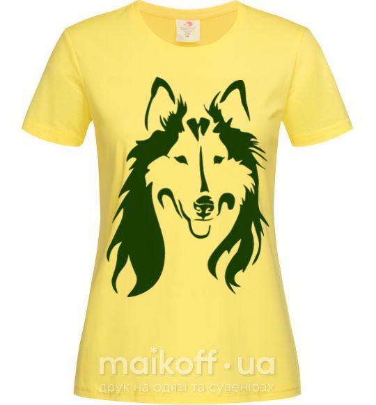 Женская футболка Collie dog Лимонный фото