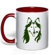 Чашка з кольоровою ручкою Collie dog Червоний фото