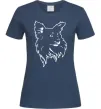Женская футболка Puppy portrait Темно-синий фото
