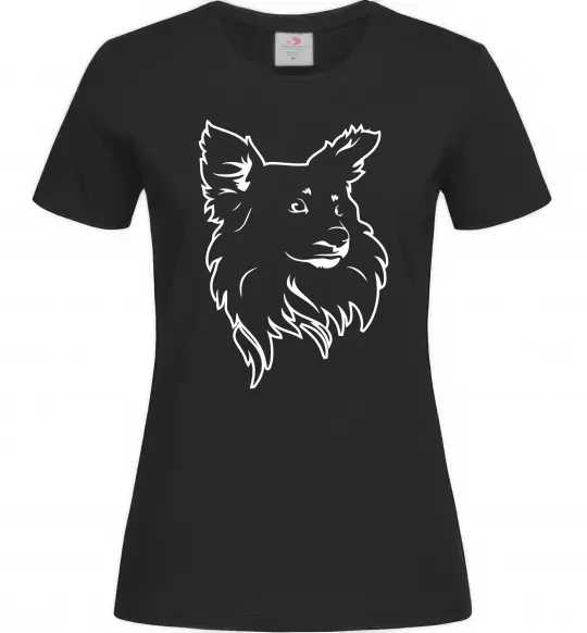 Женская футболка Puppy portrait Черный фото