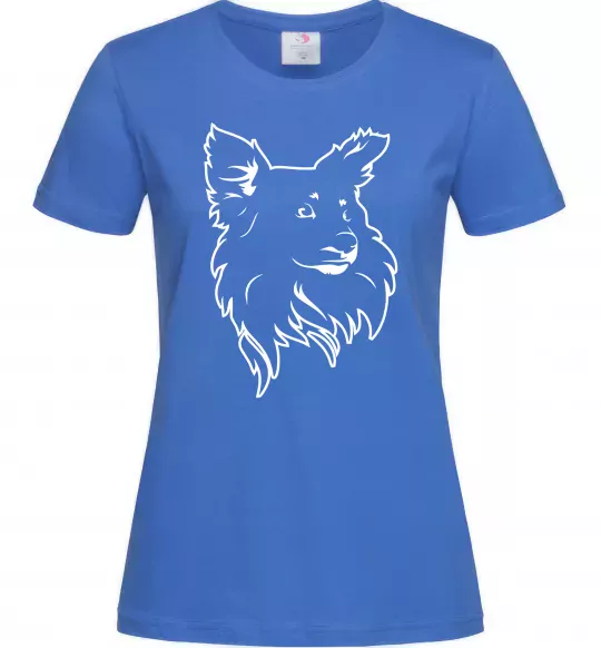 Женская футболка Puppy portrait Ярко-синий фото