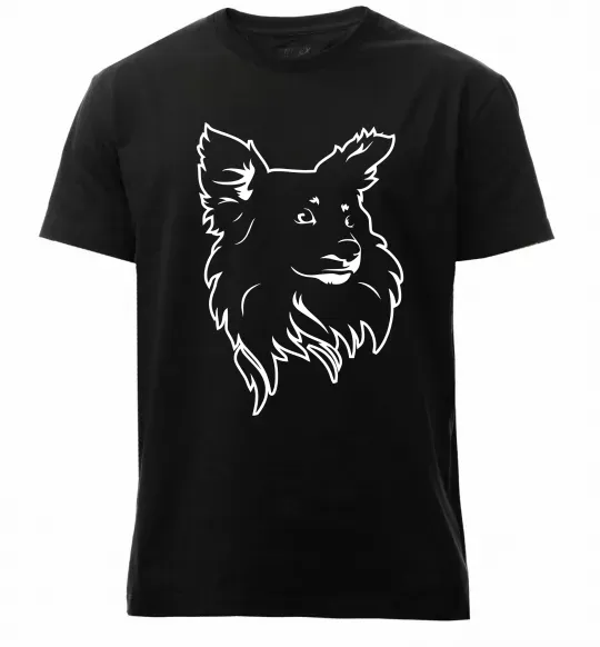 Мужская премиум футболка Puppy portrait Черный фото