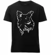 Мужская премиум футболка Puppy portrait Черный фото