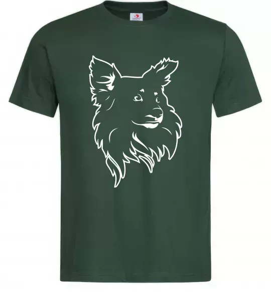 Чоловіча футболка Puppy portrait Темно-зелений фото