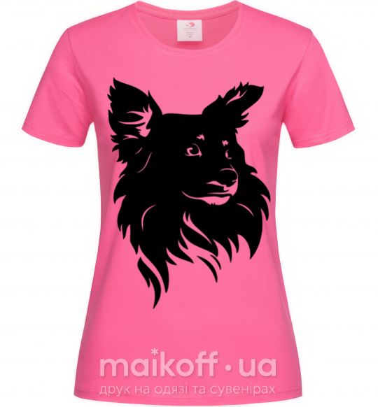 Жіноча футболка Puppy portrait Яскраво-рожевий фото