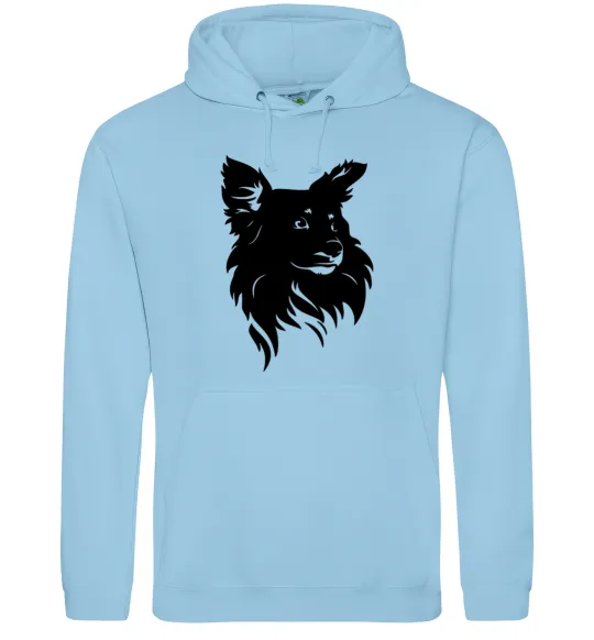 Жіноча толстовка (худі) Puppy portrait Блакитний фото