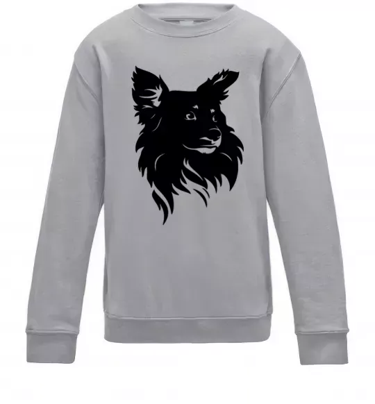 Детский Свитшот Puppy portrait Серый меланж фото