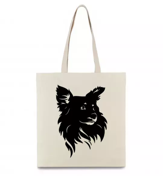 Эко-сумка Puppy portrait Бежевый фото