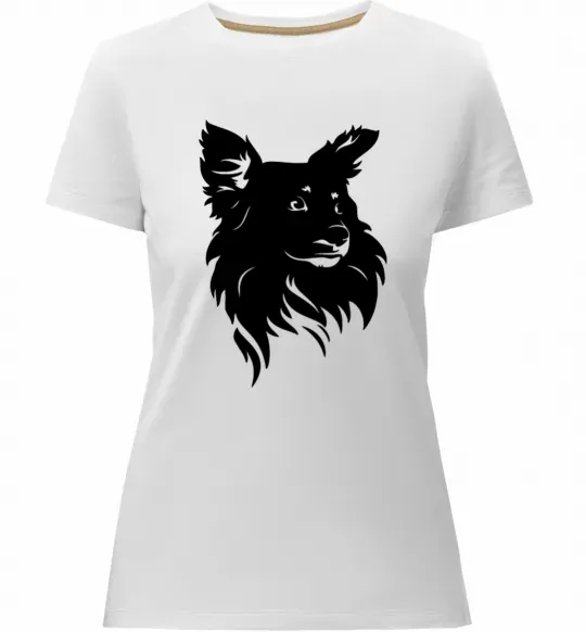 Женская премиум футболка Puppy portrait Белый фото