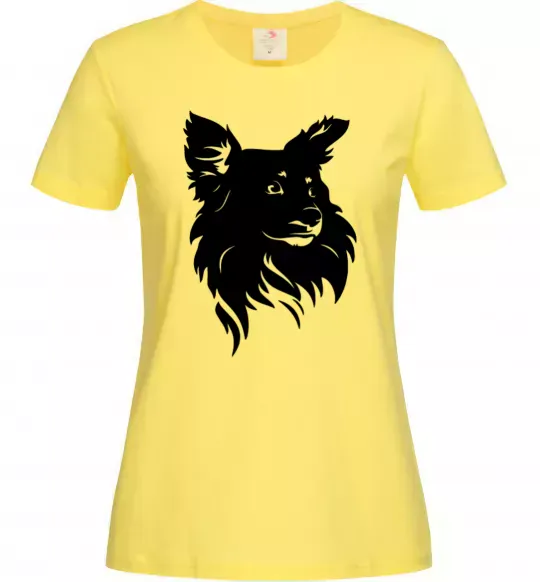 Женская футболка Puppy portrait Лимонный фото