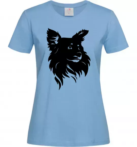 Женская футболка Puppy portrait Голубой фото