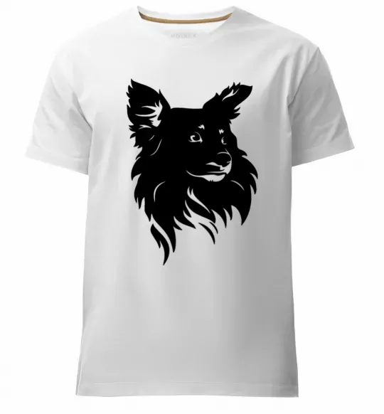 Мужская премиум футболка Puppy portrait Белый фото