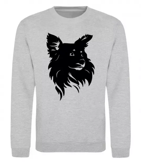 Світшот Puppy portrait Сірий меланж фото