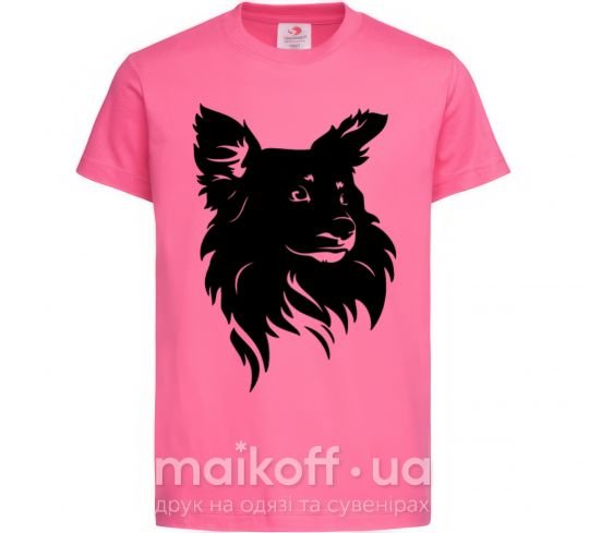 Дитяча футболка Puppy portrait Яскраво-рожевий фото