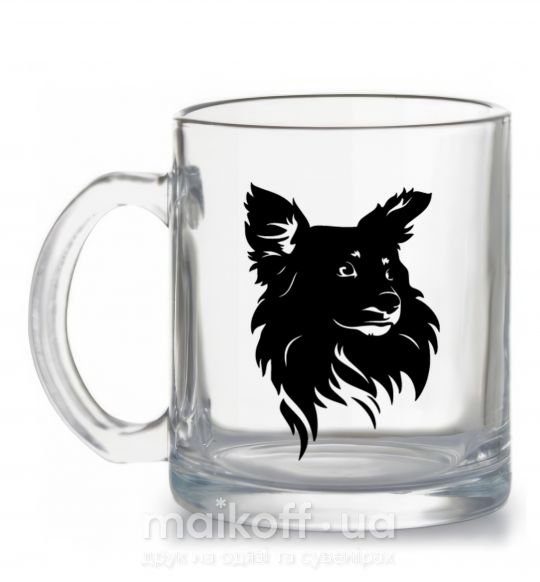 Чашка стеклянная Puppy portrait Прозрачный фото
