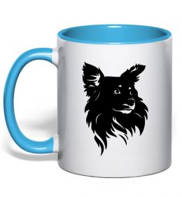 Чашка з кольоровою ручкою Puppy portrait Чашка з кольоровою ручкою Puppy portrait